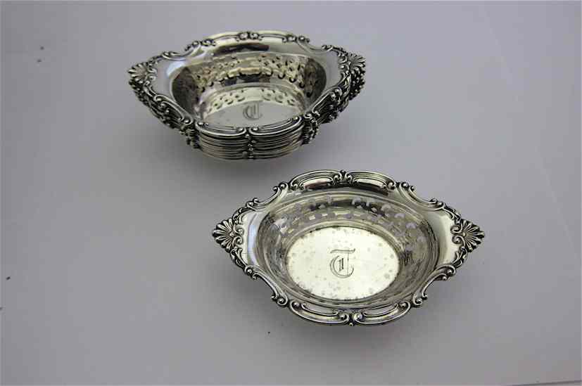 Appraisal: SET OF NINE GORHAM STERLING SILVER NUT CUPS pattern A