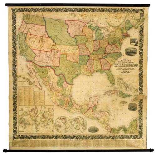 Appraisal: MITCHELL S AUGUSTUS Mitchell's New National Map exhibiting the United