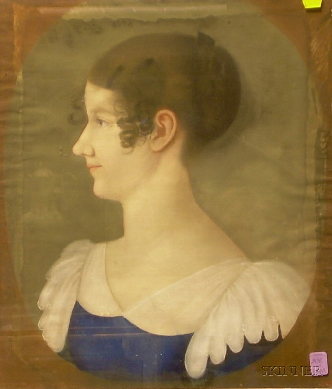 Appraisal: Framed Pastel on Paper Portrait of a Woman in Profile