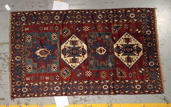 Appraisal: A Kazak rug Caucasus late th Century size approximately ft