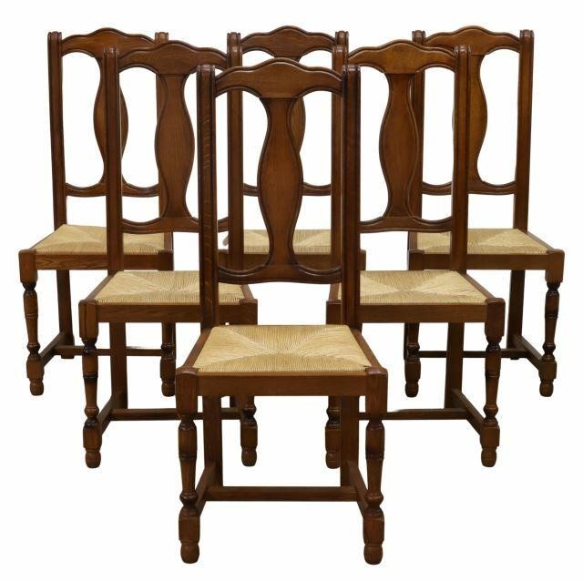 Appraisal: lot of French Provincial oak chairs late th c carved