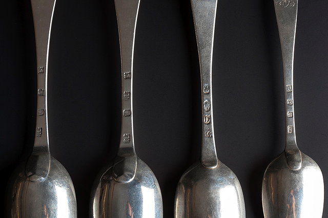 Appraisal: A PAIR OF SILVER HANOVARIAN PATTERN TABLESPOONS c Glasgow by