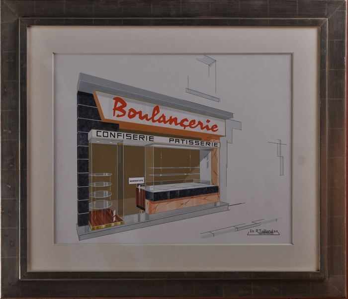 Appraisal: FRENCH SCHOOL BOULANGERIE Gouache on paper x in sight