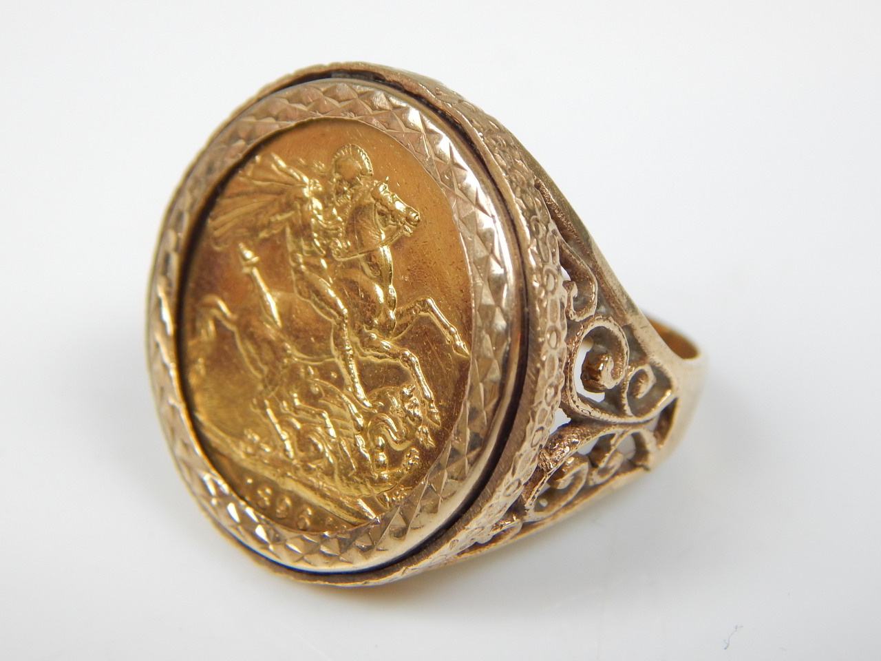 Appraisal: A Victorian full gold sovereign ring dated and in unmarked