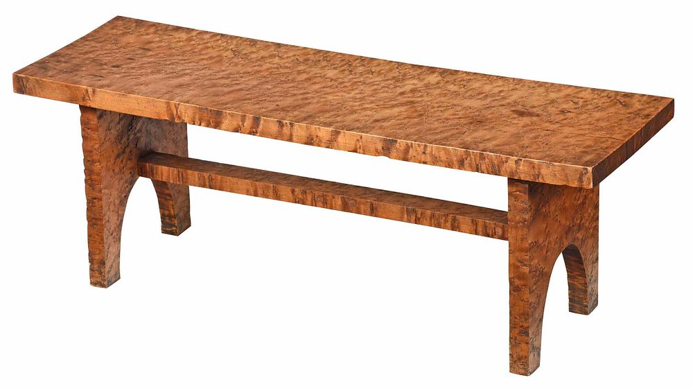 Appraisal: American Federal Bird's Eye Maple Bench New York or Pennsylvania