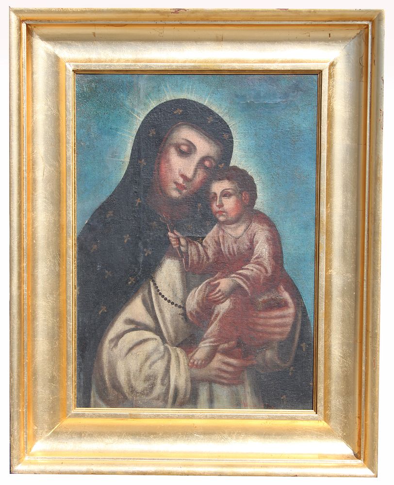 Appraisal: Spanish School th C Painting of Mother Child Spanish School