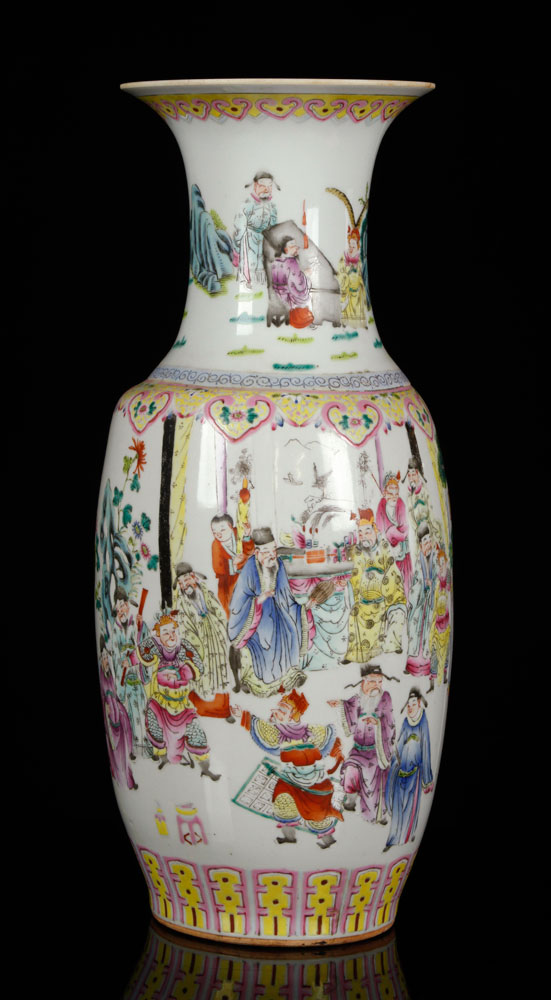 Appraisal: - Qing Dynasty Chinese Famille Rose Vase Porcelain Later Qing