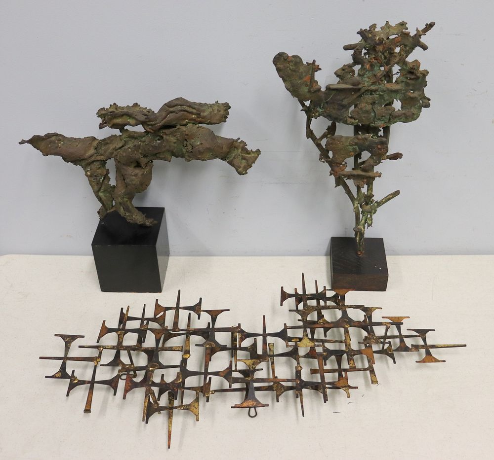 Appraisal: William Bowie American - Bronze Sculptures Two brutalist style on