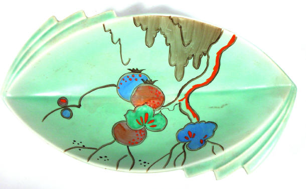 Appraisal: Clarice Cliff Art Deco bowl hand enamelled with fruit trees