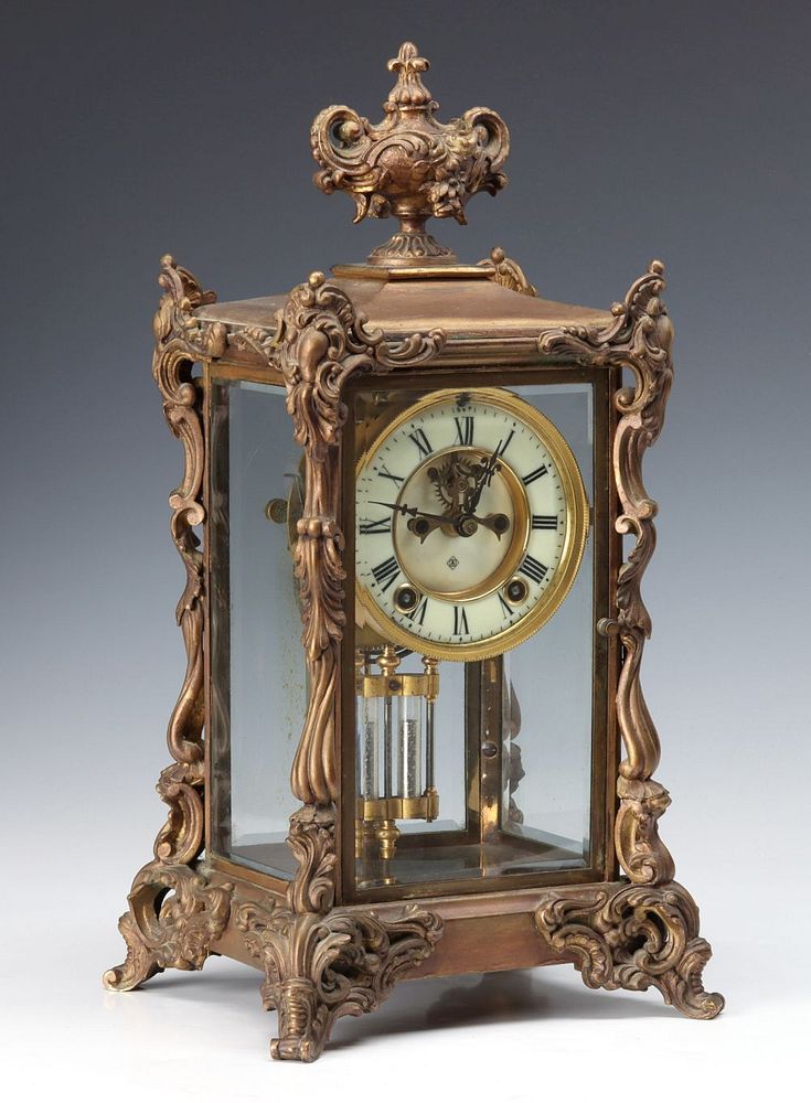 Appraisal: ANSONIA 'VISCOUNT' CRYSTAL REGULATOR The time and strike movement with