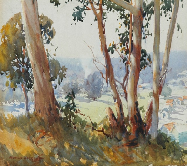 Appraisal: Harold Brocklebank Herbert - View Over the Valley watercolour signed