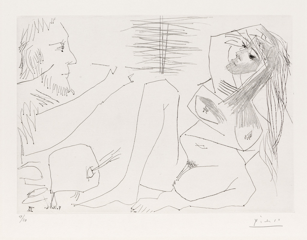 Appraisal: PABLO PICASSO Peintre et Mod le Drypoint and roulette x