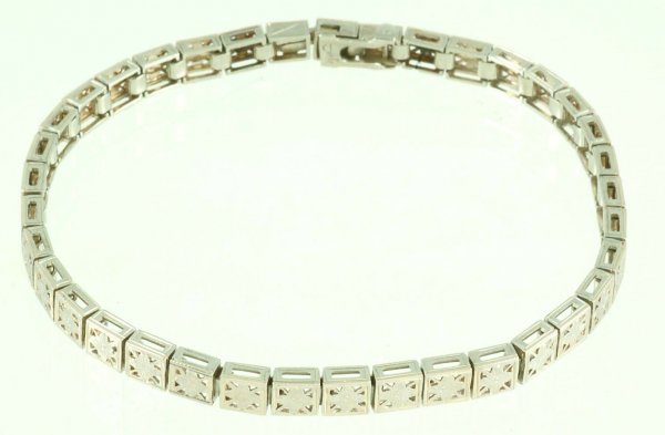 Appraisal: Ladies filigree bracelet in marked K white gold Square reticulated