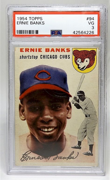 Appraisal: Topps Ernie Banks Baseball Card PSA United States Topps Ernie