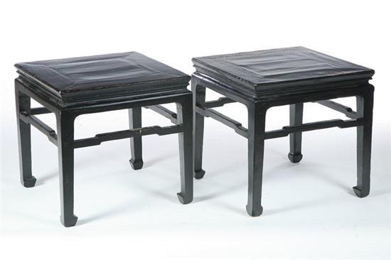 Appraisal: PAIR OF END TABLES Chinese mid-late th century hardwood Square