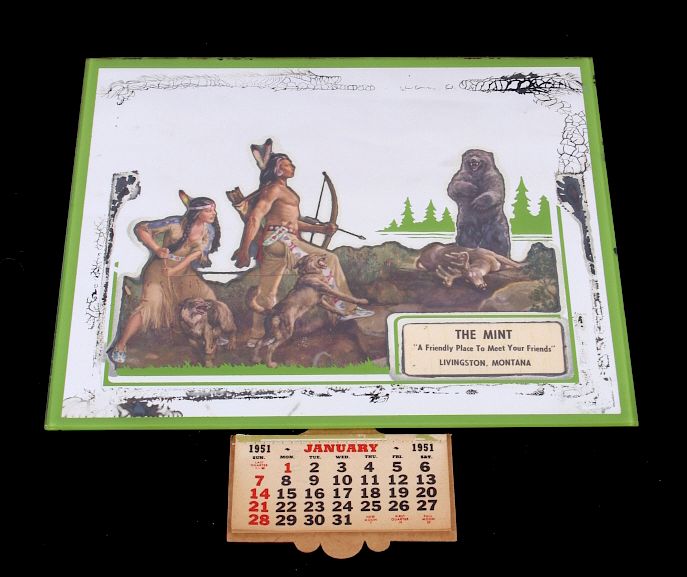 Appraisal: The Mint Livingston MT Vintage Calendar Featured in this lot