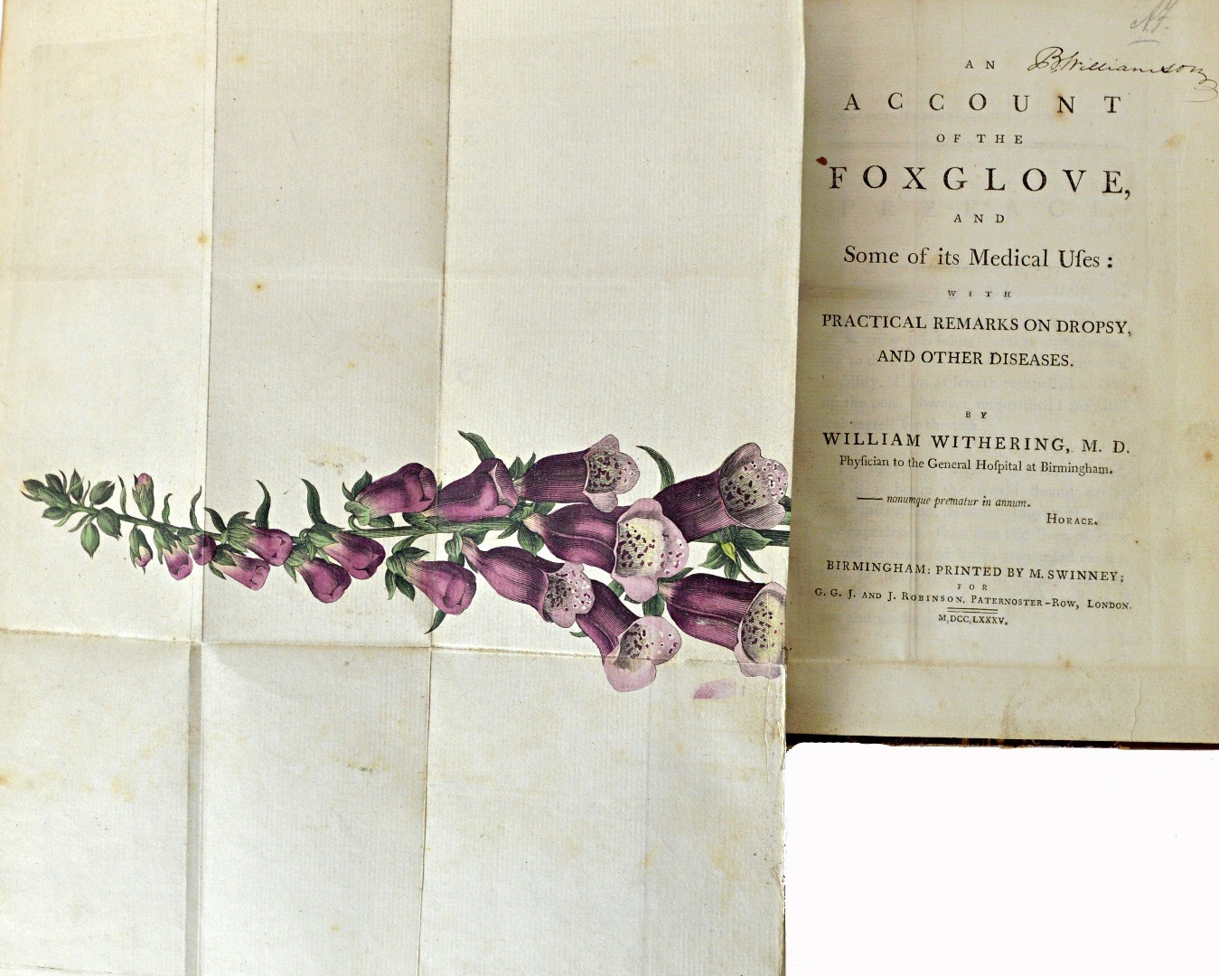 Appraisal: WITHERING Wm An Account of the Foxglove and some of