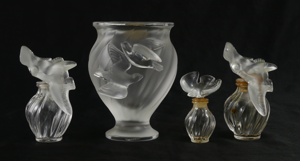 Appraisal: PIECE LALIQUE NINA RICCI PERFUMES VASE pieces total to include