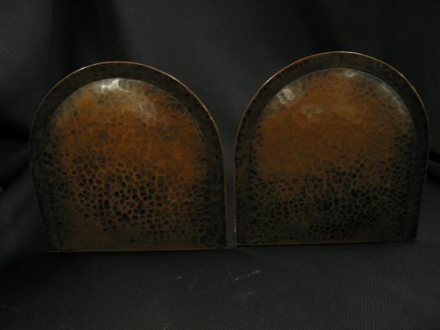 Appraisal: Gustav Stickley Arts Crafts Bookends signed handhammered copper