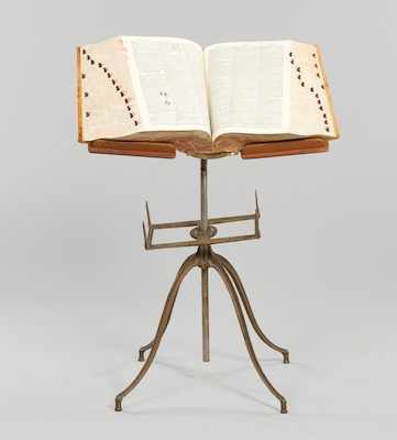 Appraisal: A Cast Iron and Wood Dictionary Stand Measuring apprx H