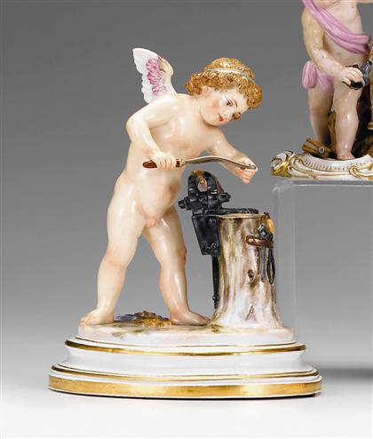 Appraisal: Meissen porcelain figure of Cupid late th century Modeled standing