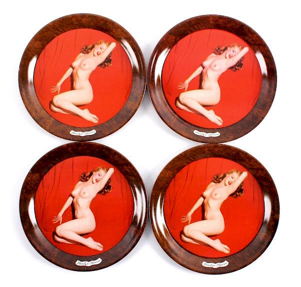 Appraisal: 's Marilyn Monroe Nude Tip Tray Collection This is a