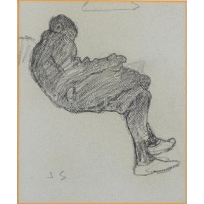 Appraisal: JOSEPH SOLMAN American - Crayon on paper Paul Reading framed