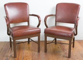 Appraisal: Harter Steel Upholstered Armchairs Pair Pair of mid-century modern Harter