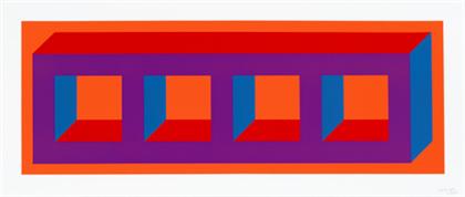 Appraisal: SOL LEWITT american - FOUR COLOR ISOMETRIC FIGURE-B PURPLE RED