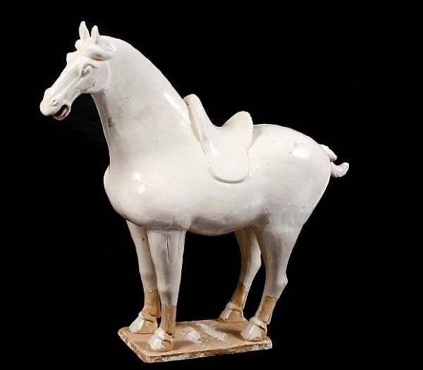 Appraisal: A pair of Tang style horses height in width in