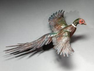 Appraisal: Mike Capser b Flying Ring-Necked Pheasant signed M Capser under