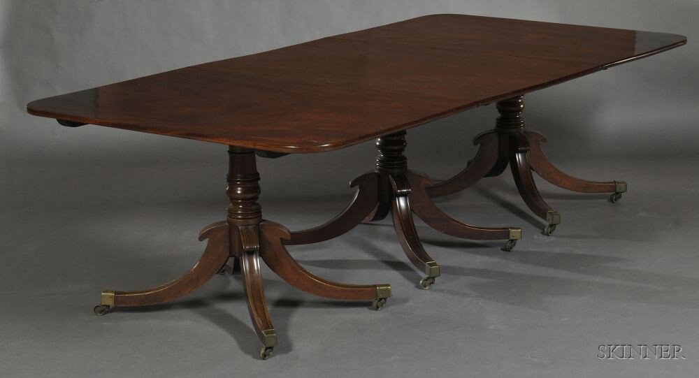 Appraisal: George III-style Three-pedestal Mahogany Banquet Table th century and later