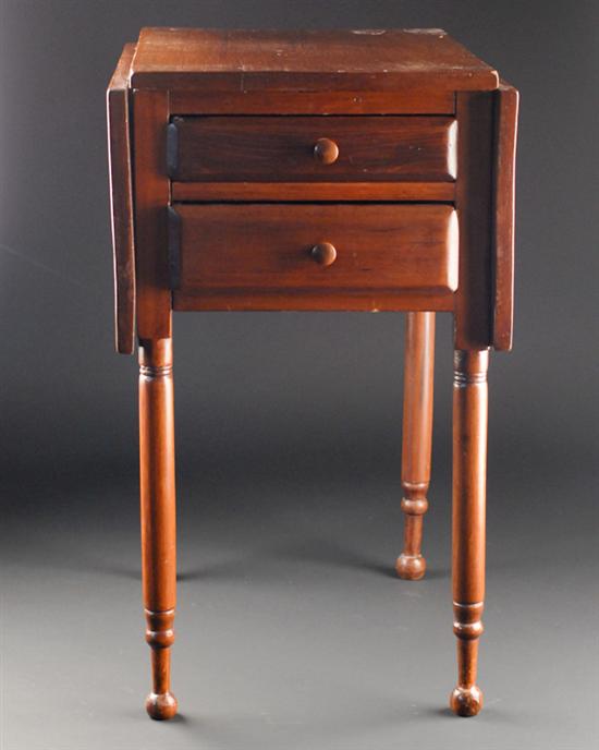 Appraisal: A th C Two Drawer Drop-leaf Side Table of mixed