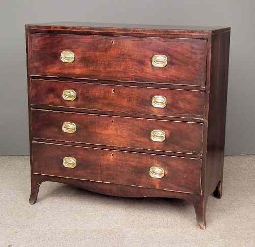 Appraisal: A late Georgian mahogany Secretaire chest of drawers inlaid with