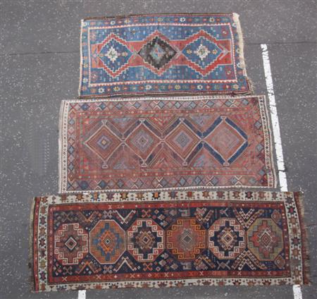 Appraisal: A Caucasian runner late th early th century the indigo