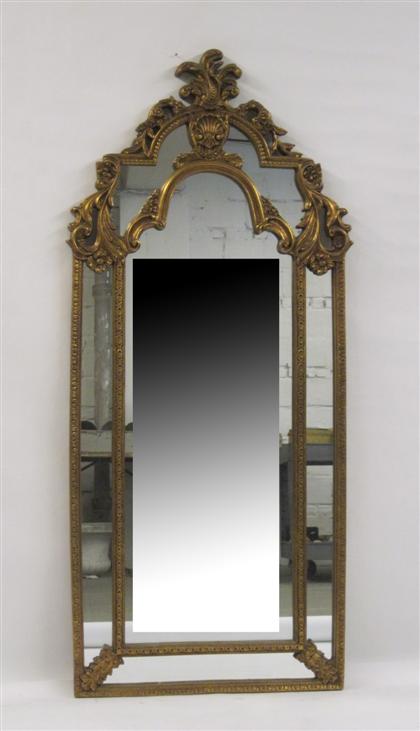 Appraisal: Louis XV style gilt wood mirrorTall shaped plate surmounted with