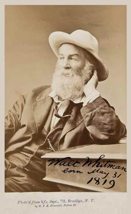 Appraisal: Whitman Walt Two Rivulets author's edition albumen print frontispiece signed