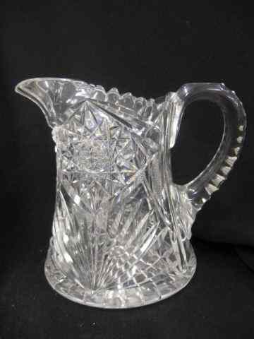 Appraisal: Brilliant Period Cut Glass Cider Pitcher starburst fan '' excellent