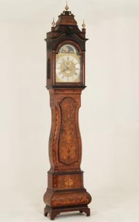 Appraisal: TH C DUTCH MARQUETRY INLAID GRANDFATHER CLOCK TH C DUTCH