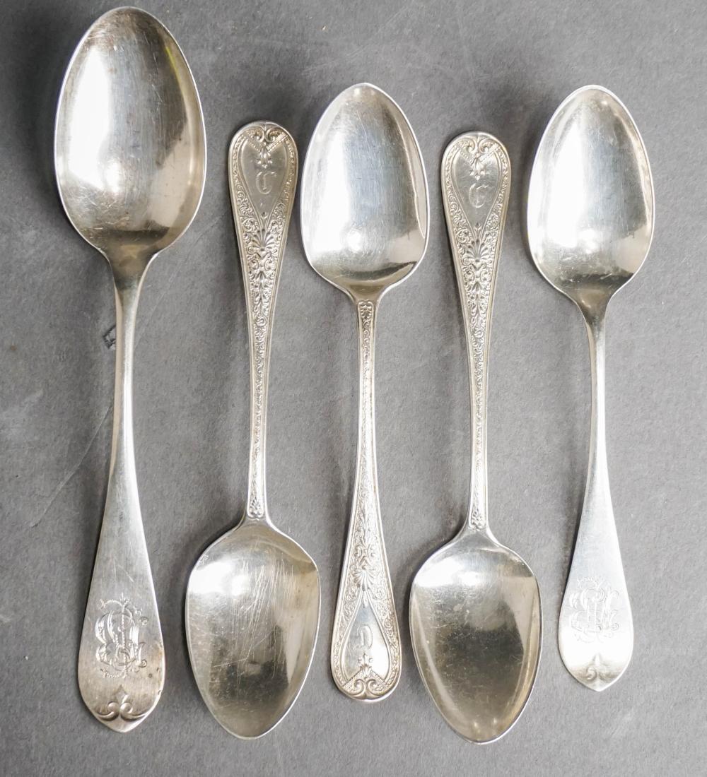 Appraisal: TWO WHITING STERLING SILVER SPOONS AND THREE D H BUELL