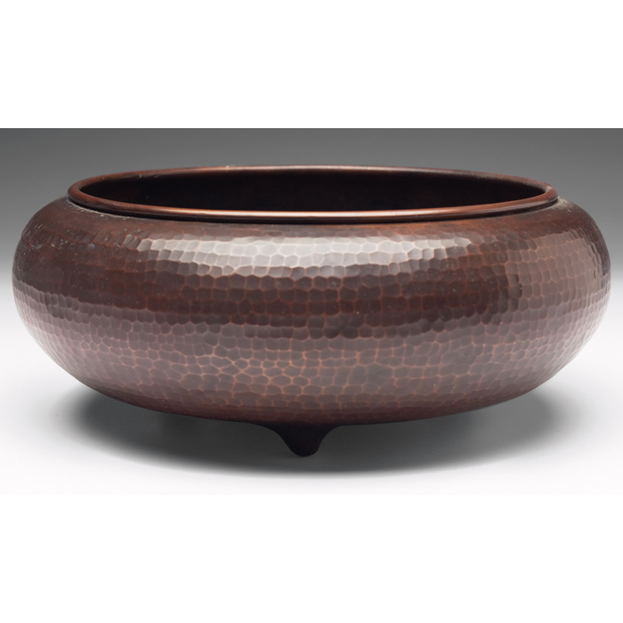 Appraisal: Good Roycroft bowl footed form in hammered copper original patina