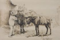 Appraisal: M Vern Breitmayer American - Mexican scene Pen and dark