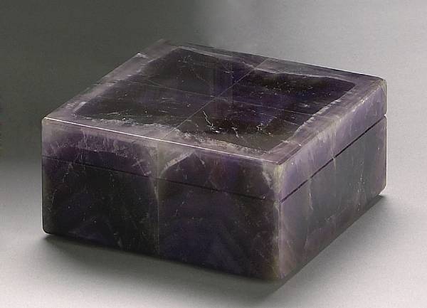 Appraisal: Unusual Amethyst Box Fabricated in Florence Of unique design formed