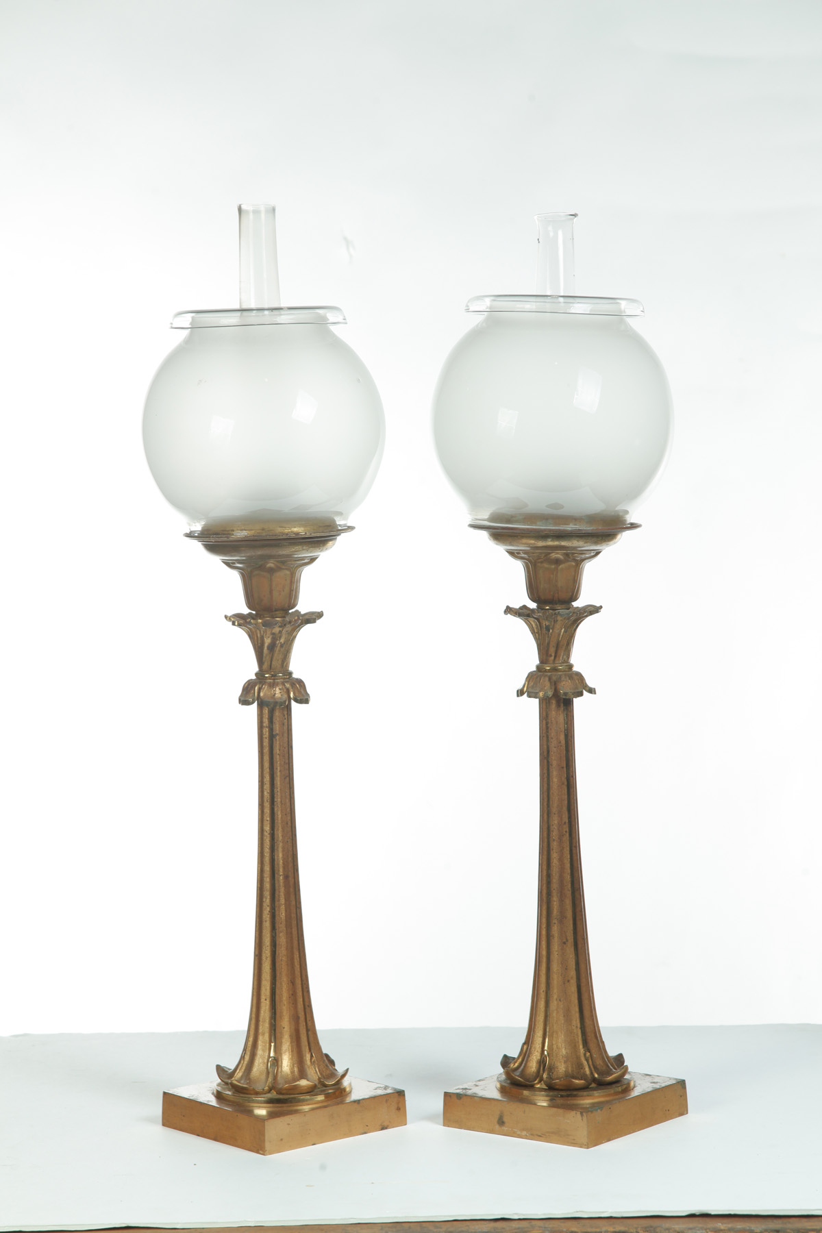 Appraisal: PAIR OF ASTRAL LAMPS American nd quarter- th century Fire