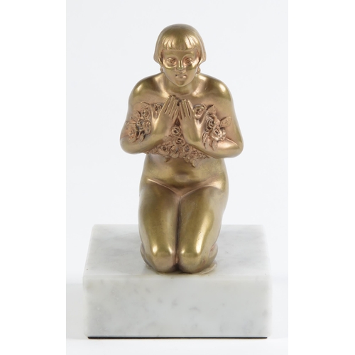 Appraisal: A French art deco gilt bronze statuette the stylish kneeling