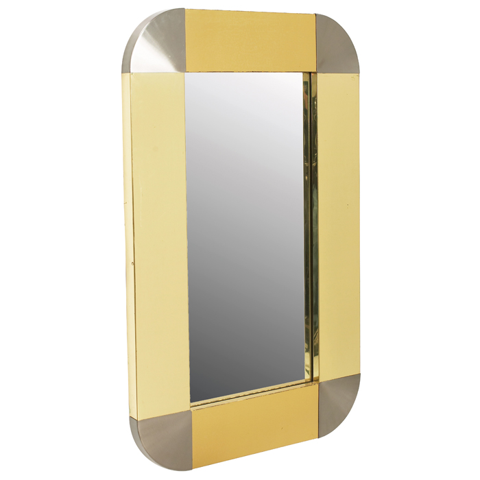 Appraisal: C Jere wall mirror rectangular form in brass and steel