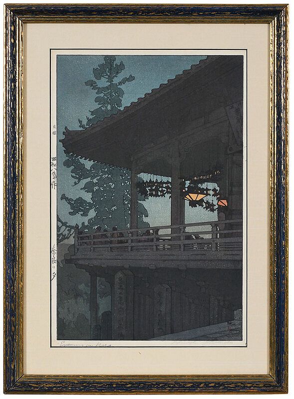 Appraisal: Hiroshi Yoshida Japanese - Evening in Nara artist's signature and