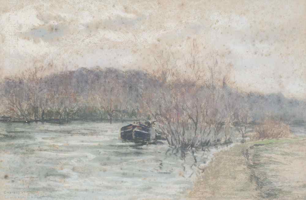 Appraisal: LIMOZIN-BALAS Andree French - ''La Seine en Crue Croissy'' Impressionist