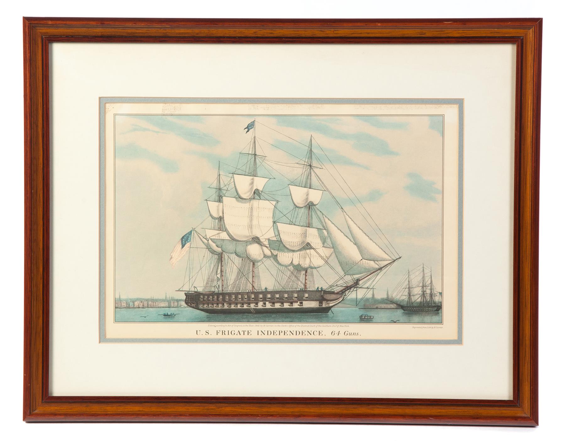 Appraisal: FRAMED AND MATTED CURRIER PRINT OF INDEPENDENCE American th century