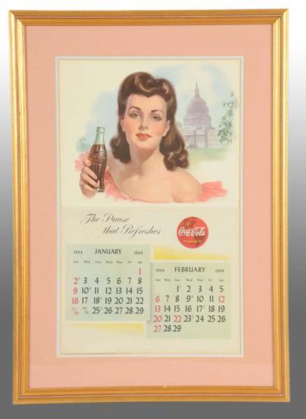 Appraisal: Coca-Cola Calendar Description Matted and framed under glass Very crisp